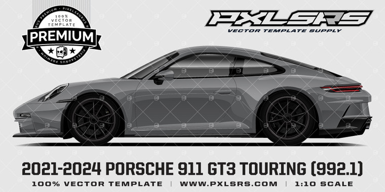 2021-2024 Porsche 911 GT3 Touring (992.1) 'Premium Side' Vector Template