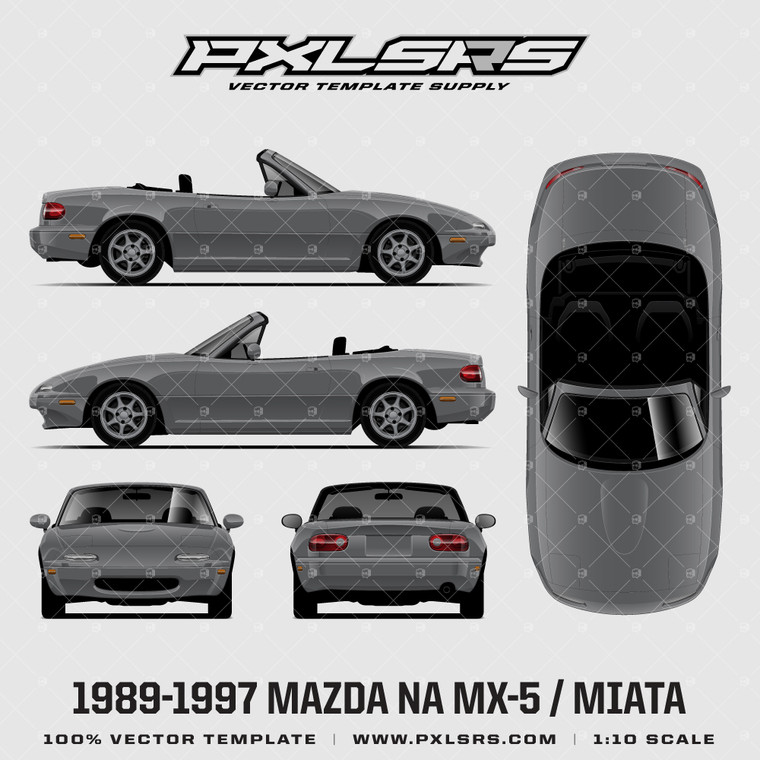 1989–1997 MAZDA NA MX-5 / Miata + TOP 'Vector' Template MX5