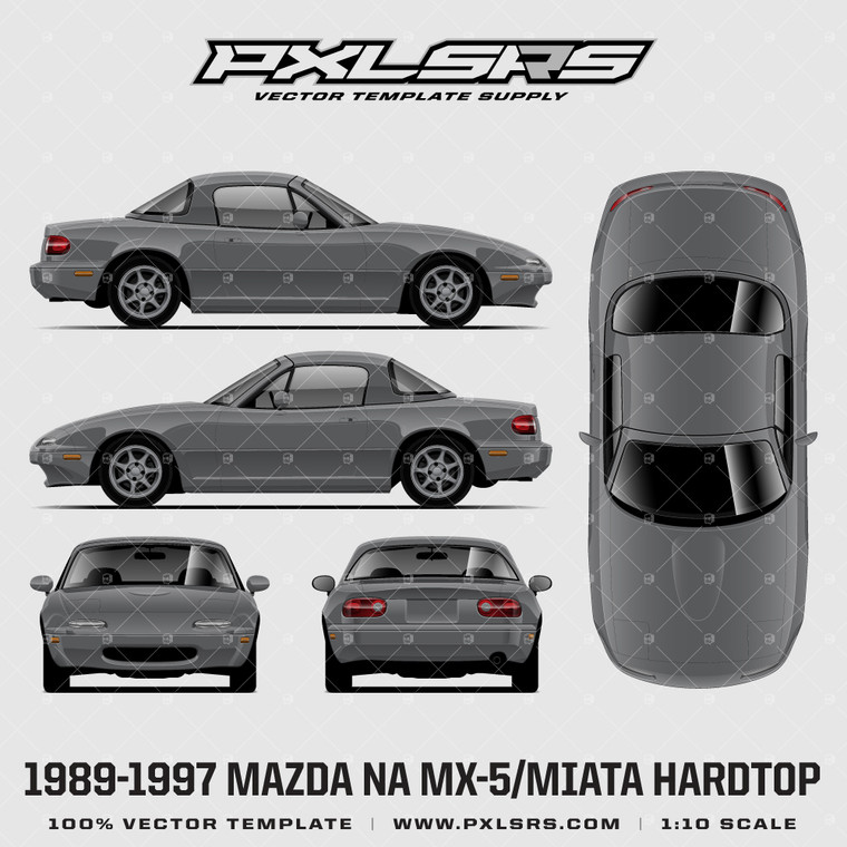 1989–1997 MAZDA NA MX-5 / Miata Hardtop + TOP 'Vector' Template MX5