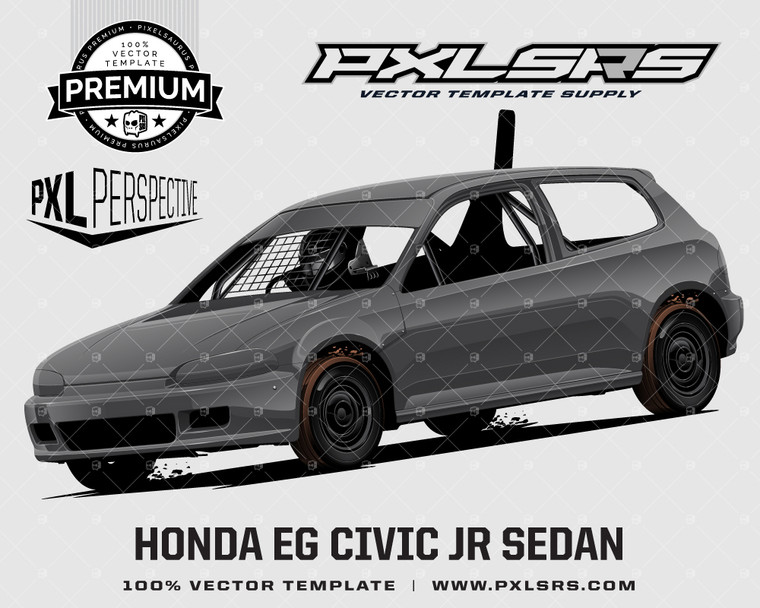 Honda EG Civic Dirt Jr Sedan 'Premium Perspective' 100% Vector Template
