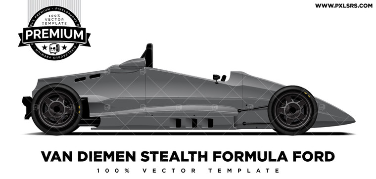 Van Diemen Stealth Formula Ford Side Only 'Premium' Vector Template