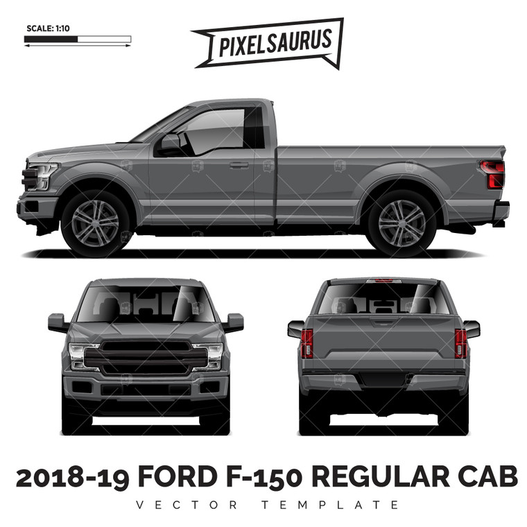 2015-2019 Ford F-150 Regular Cab vector Template