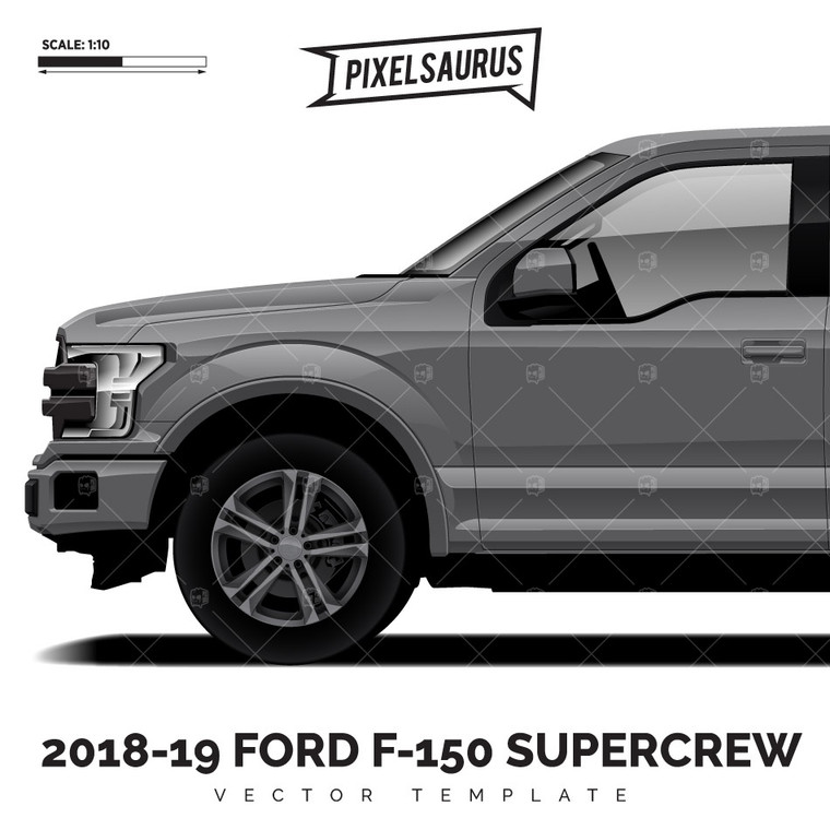 2015-2019 Ford F-150 Supercrew + Canopy vector Template