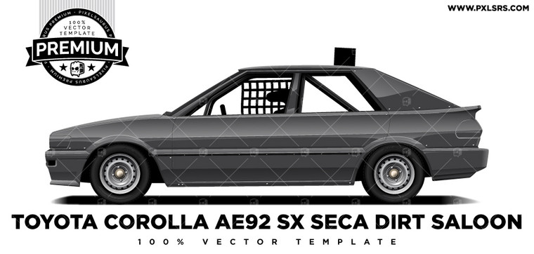 Toyota Corolla AE92 SX Seca Dirt Saloon 'Premium' Vector Template