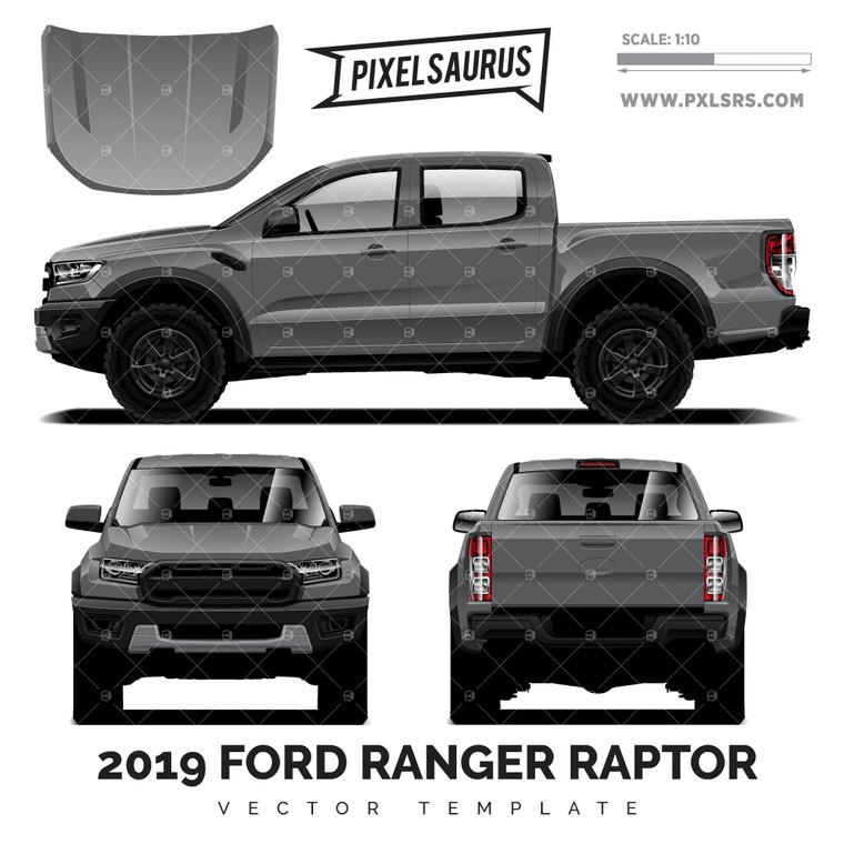 2019 Ford Ranger Raptor PX3 vector Template