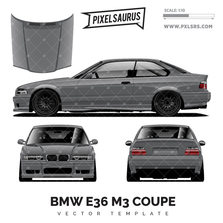 BMW E36 M3 Coupe vector Template