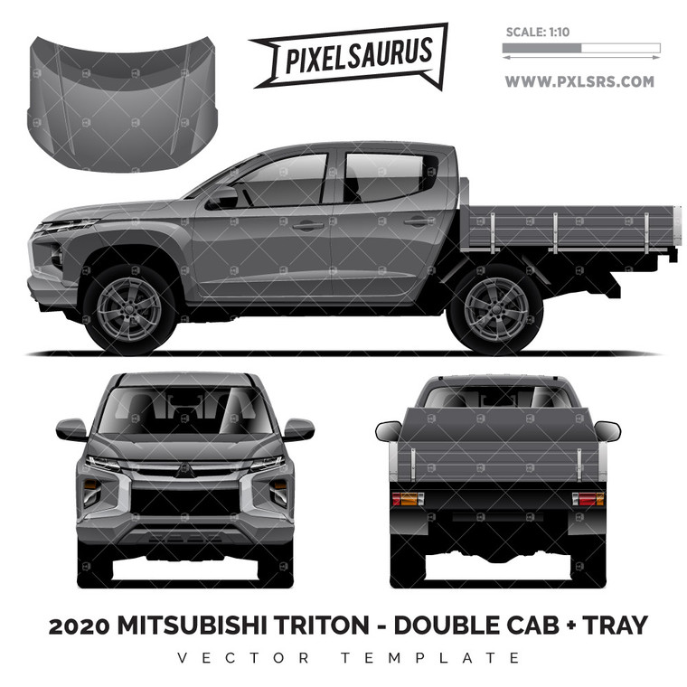 2020 Mitsubishi Triton - Double Cab + Tray 'Vector' Template