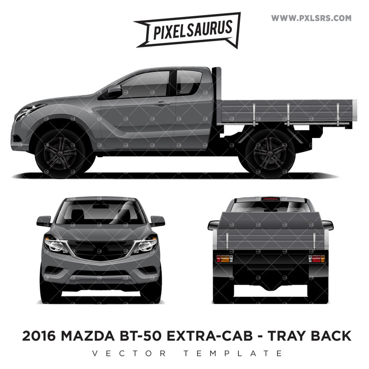 2018 Mazda BT-50 Extra Cab - Tray Back - Vector Template