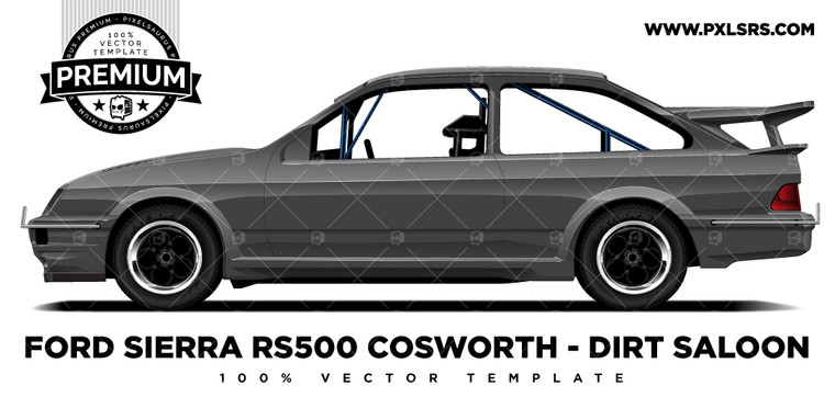 Ford Sierra RS500 Cosworth Speedway Dirt Saloon 'Premium' Vector Template