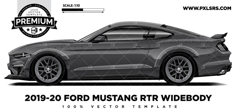 2019-20 Ford Mustang RTR Widebody 'Premium' Vector Template