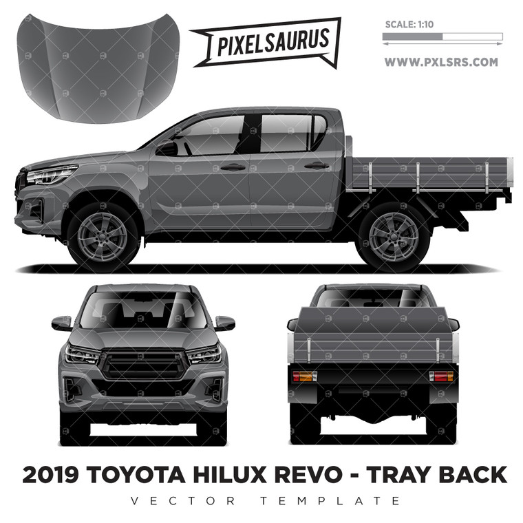 2019 Toyota Hilux Revo - Tray Back - Vector Template