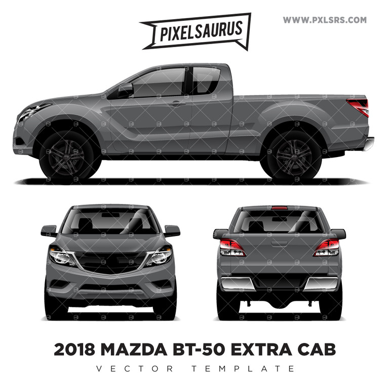 2018 Mazda BT-50 Extra Cab -  Vector Template