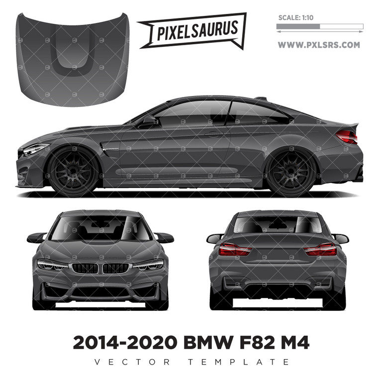 2014-2020 BMW F82 M4 COUPE vector Template
