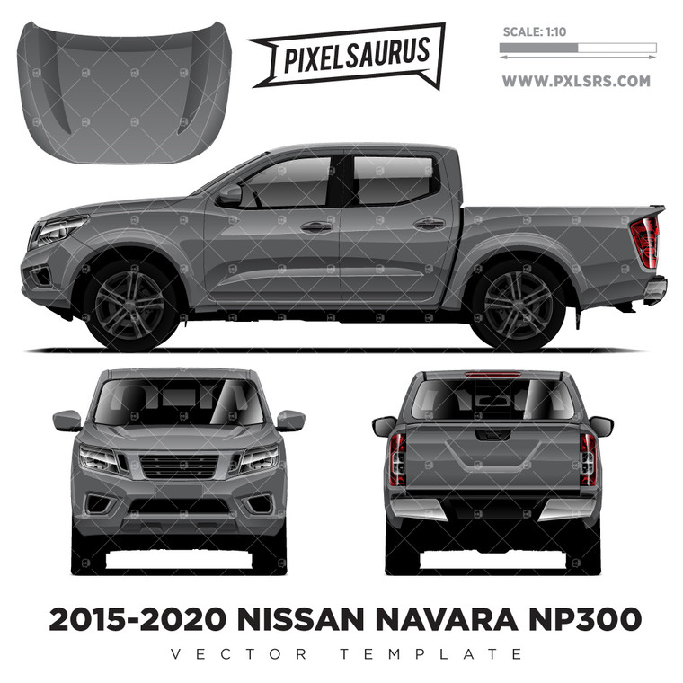 2015-2020 Nissan Navara NP300/D23 (Frontier) Double Cab Vector Template