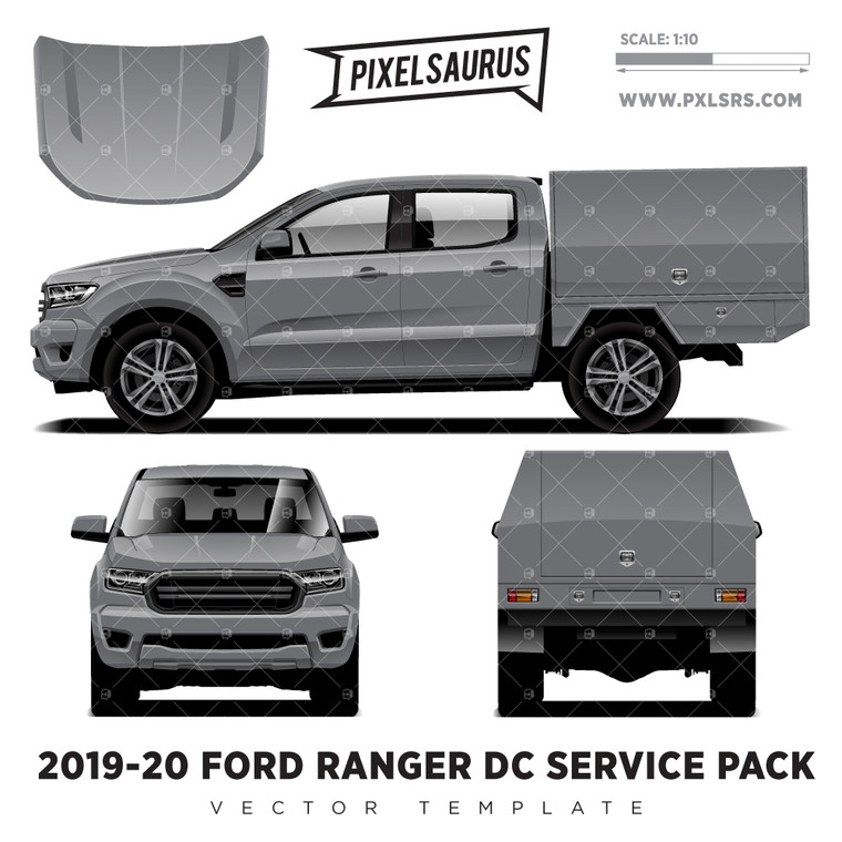 2019 Ford Ranger PX3 Double Cab Service Body 'Vector' Template