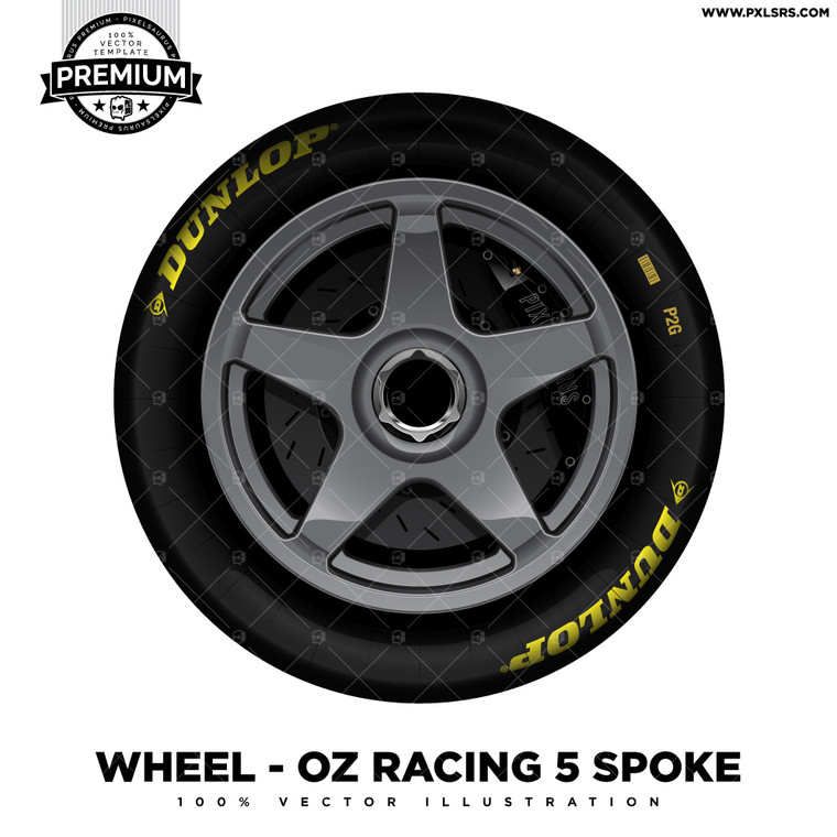 OZ Racing 5 Spoke (V8 Supercars) 'Premium' Vector Wheel