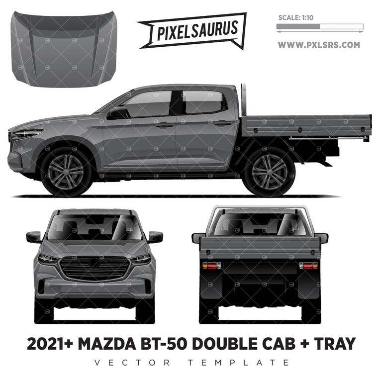 2021+ Mazda BT-50 (TF) Double Cab + Tray  'Vector' Template