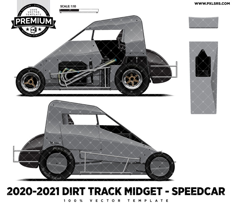 2020-21 Spec Dirt Track Midget - Speedcar 'Premium' Vector Template