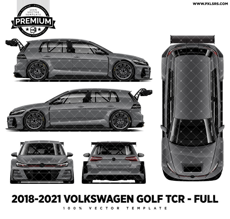 2018-2021 Volkswagen Golf GTI TCR 'Premium' Full Vector Template