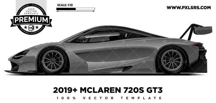 2019-2021 McLaren 720s GT3 'Premium Side' Vector Template