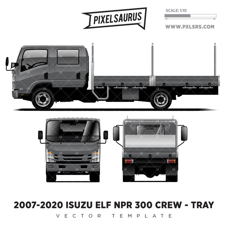 Download 2006 2020 Isuzu Elf Npr 250 300 Crew Tray Vector Template