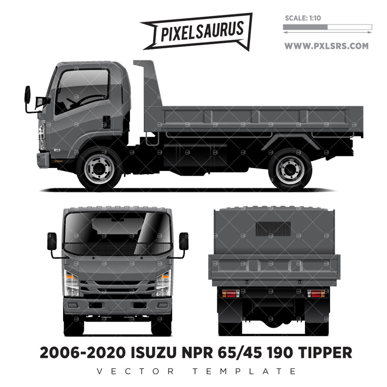 2006-2020 Isuzu Elf NPR 65/45-190 Tipper - Vector Template