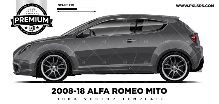 2008-2018 Alfa Romeo Mito  (Type 955) 'Premium' vector template