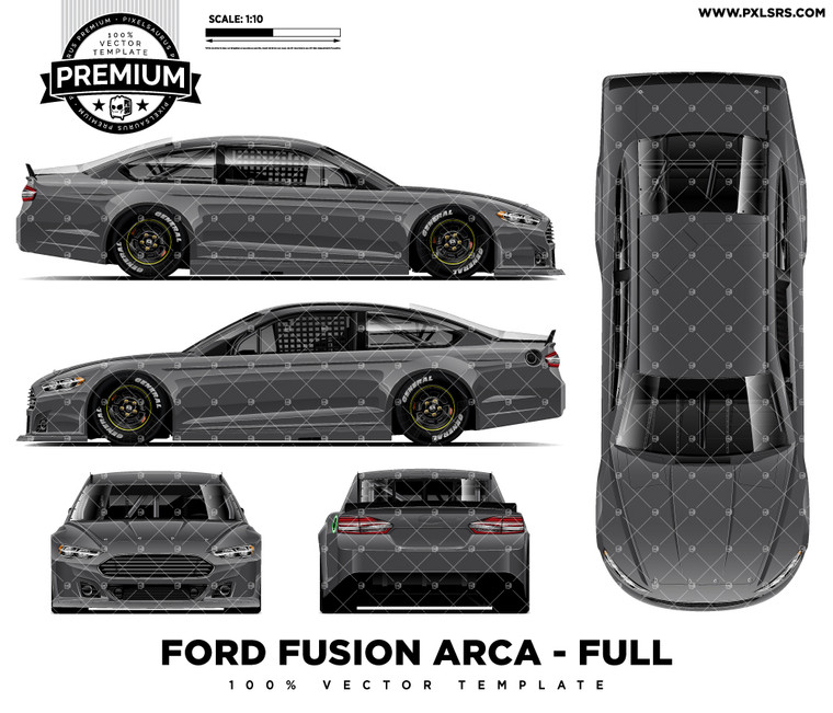 2016-2018 Ford Fusion ARCA Full 'Premium' Vector Template