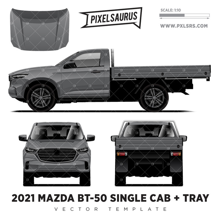 2021+ Mazda BT-50 (TF) Single Cab + Tray  'Vector' Template