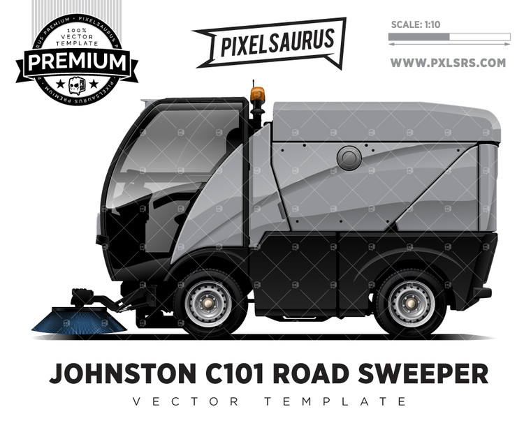 Johnston C101 Road Sweeper 'Premium' Side Vector Template