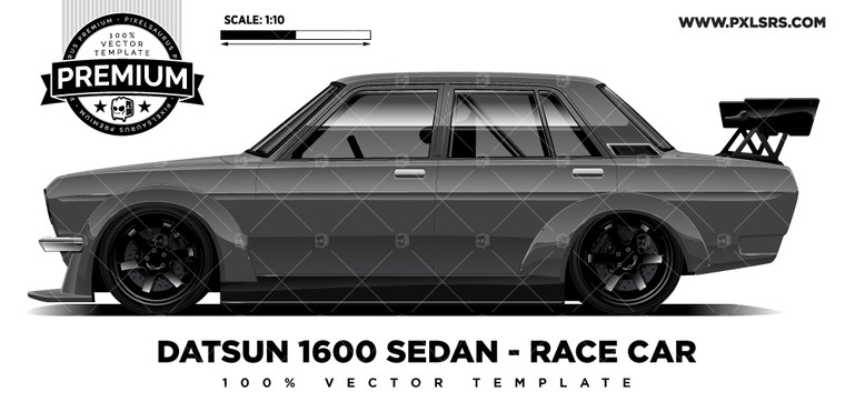 Datsun 1600 Sedan Race Car 'PREMIUM' Vector Template