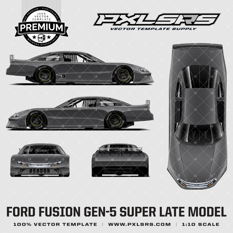 Ford Fusion Gen 5 Asphalt Super Late model  - Full 'Premium' Vector Template