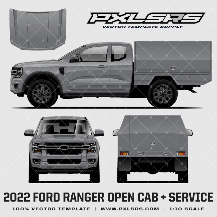 2022-2026 Ford Ranger - Open Cab - Service '100% Vector' Template