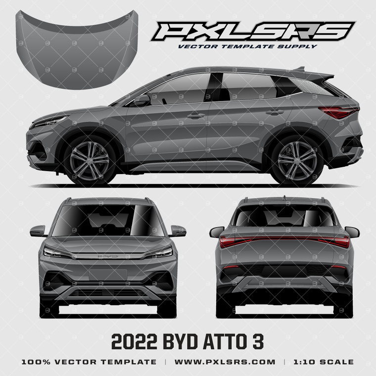 2022-2026 BYD Atto 3 '100% Vector' Template