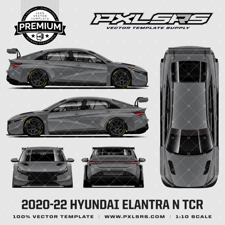 2020-2022 HYUNDAI ELANTRA N TCR - FULL 'Premium' Vector Template