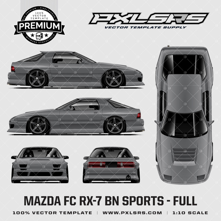 MAZDA FC RX-7 BN SPORTS - FULL 'Premium' Vector Template