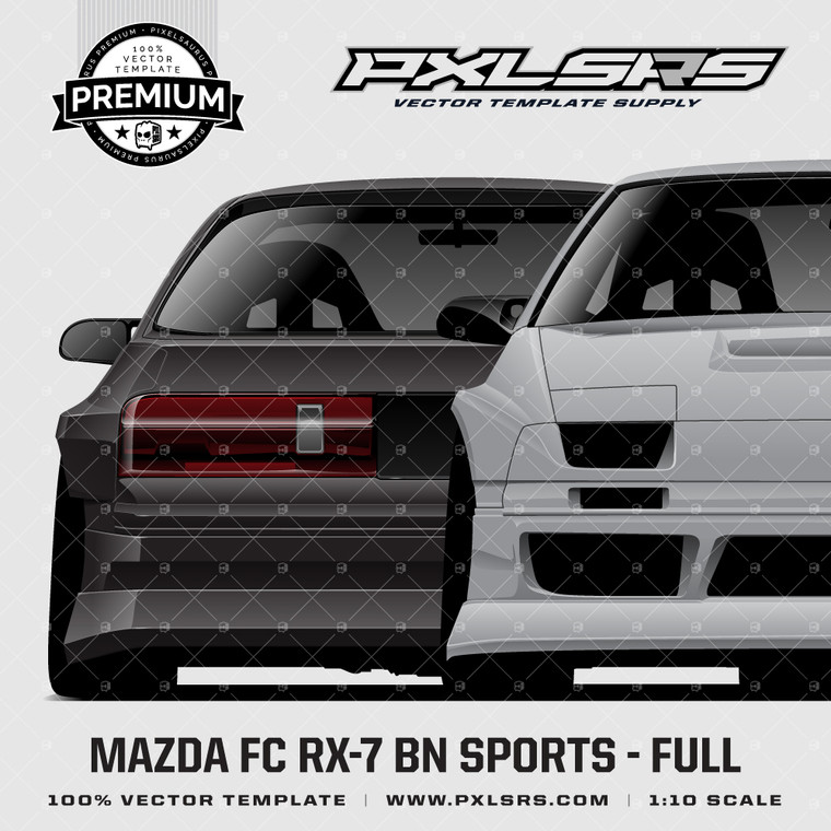 Vector Masder Rx 7 MAZDA FC RX-7 BN SPORTS - FULL 'Premium' Vector Template