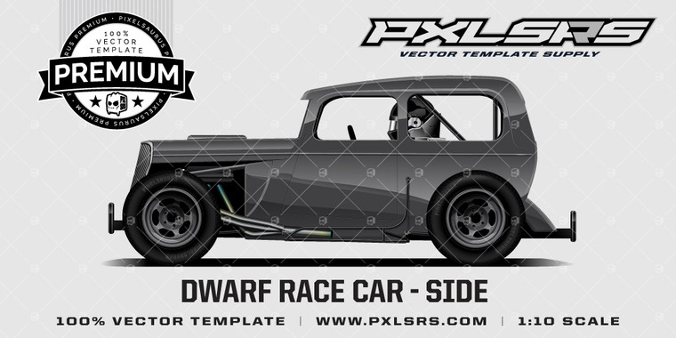 Dwarf Asphalt Race Car - Side 'Premium' Vector Template