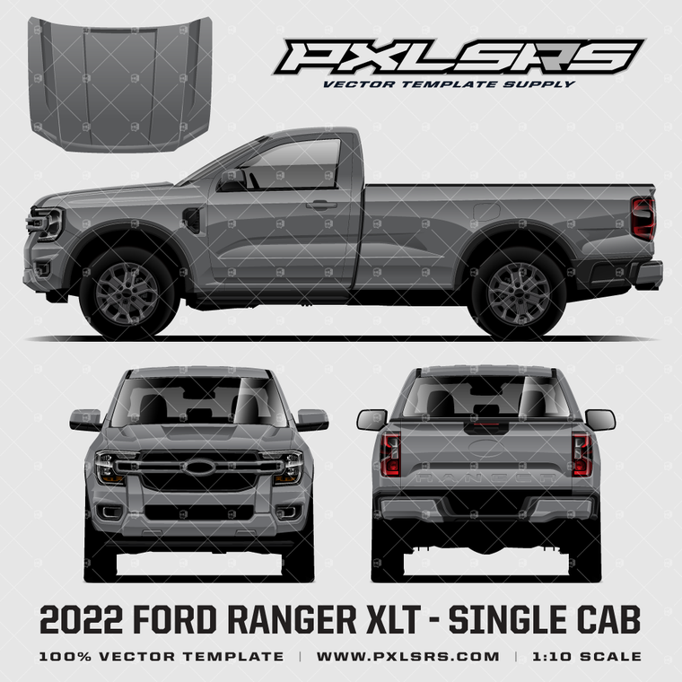 2022-2026 Ford Ranger - Single Cab '100% Vector' Template
