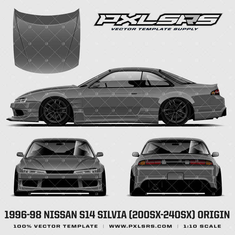 1996-1998 Nissan S14 Silvia Kouki (200sx-240sx) BN-Sports Drift 'Vector' template