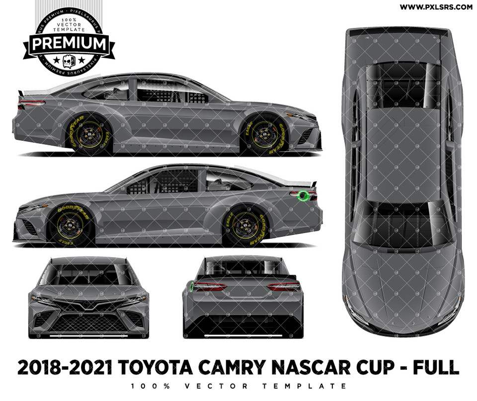 2018-2021 Toyota Camry Nascar Cup Car - Full 'Premium' Vector Template ...