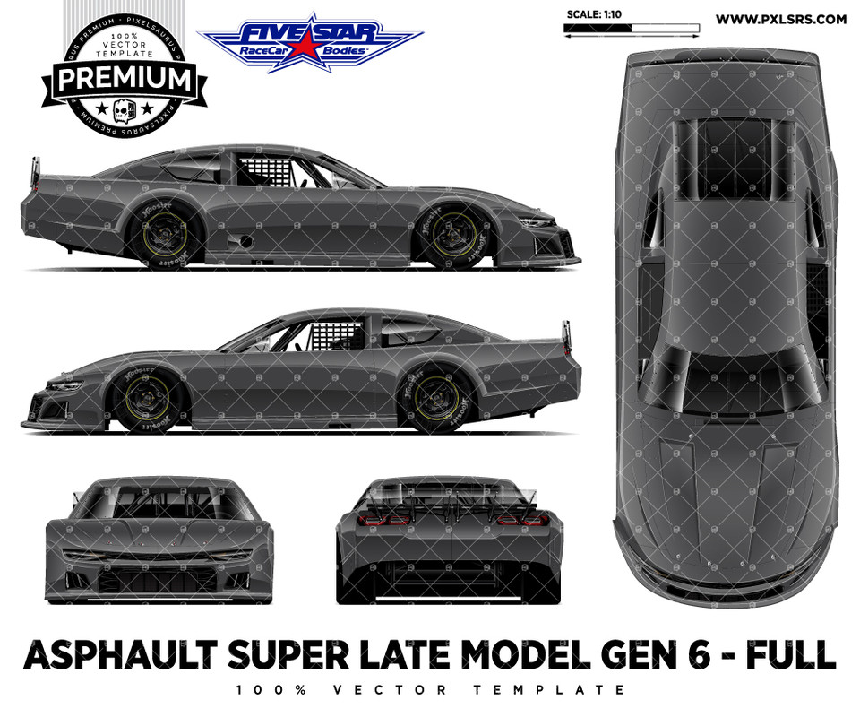 Asphalt Gen6 Super Late model Full 'Premium' Vector Template