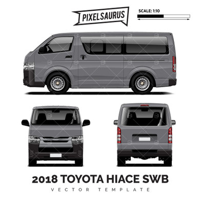 2004-2018 Toyota Hiace / Regius Ace (H200) SWB vector Template