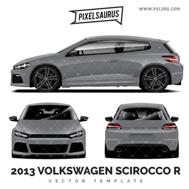 2013 Volkswagen Scirocco R Vector Template - Pixelsaurus