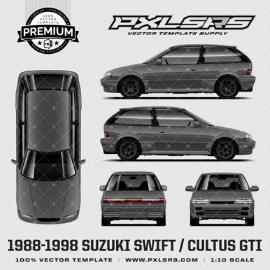 Susi　鹿の角小　1 1988-1998 SUZUKI SWIFT / CULTUS GTI - FULL 'Premium' Vector Template