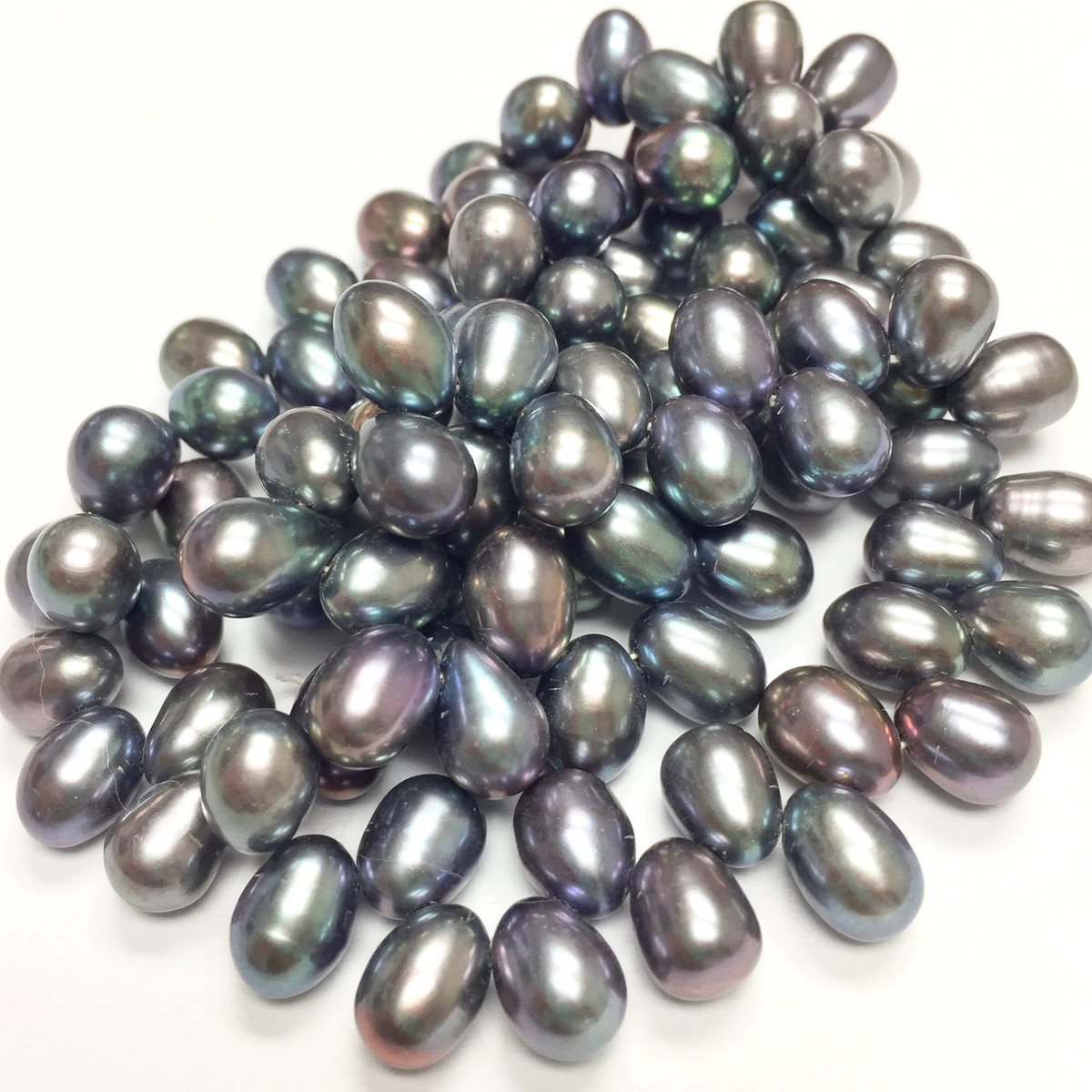 Freshwater Peacock Top Drilled Dancing Rice Pearl Beads-8 x 6mm