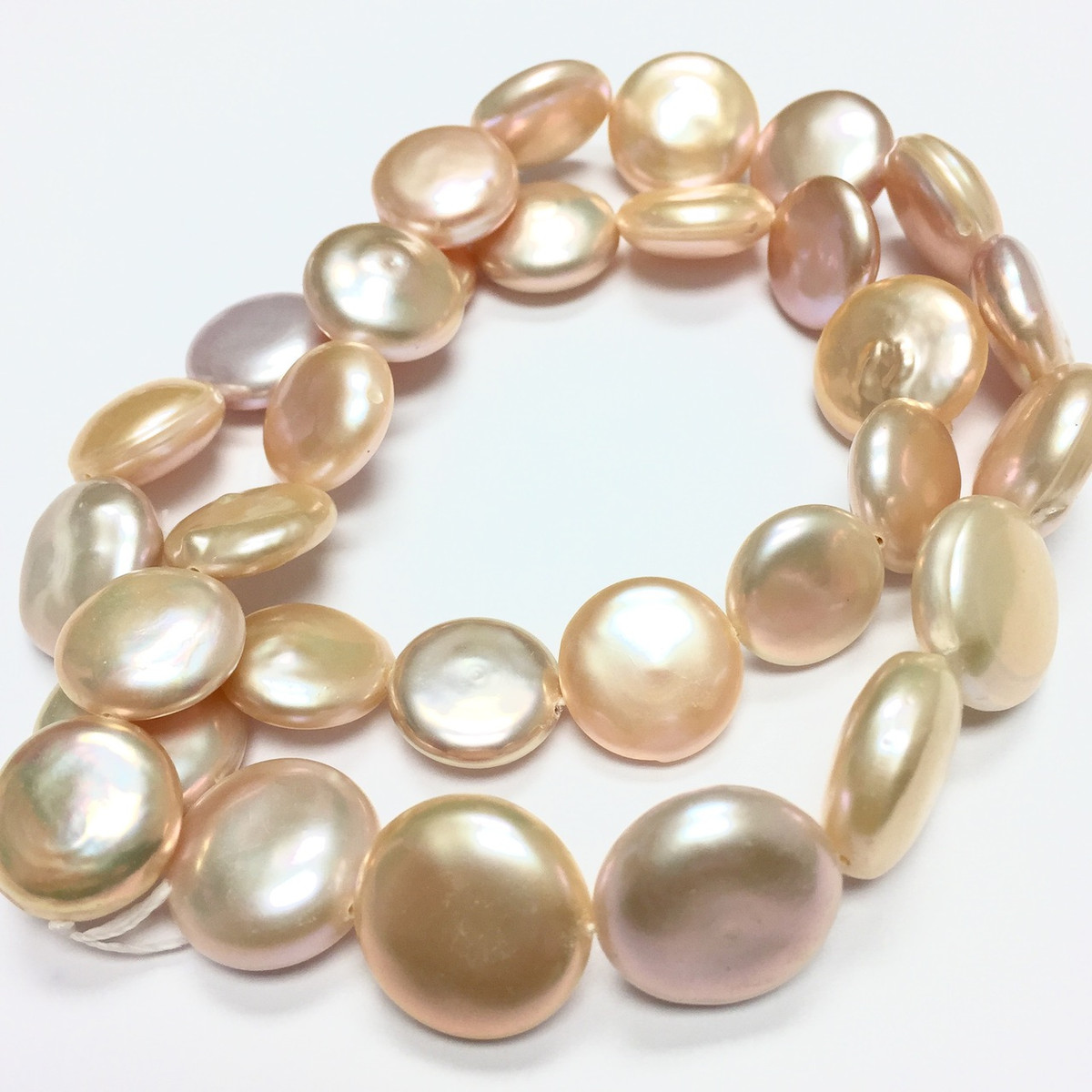 Freshwater Pink Coin Pearl Beads-14-15mm