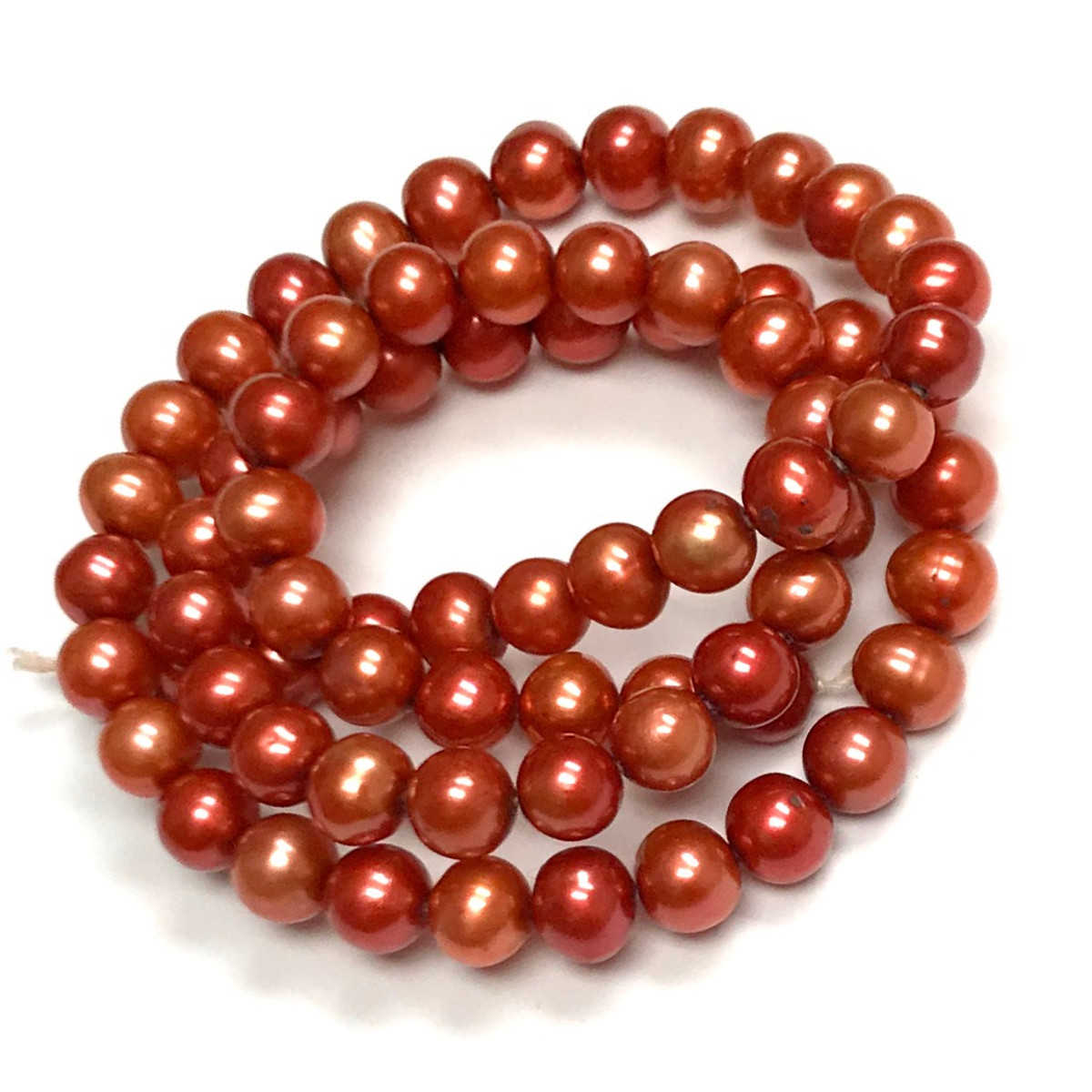 Cinnamon Spice Freshwater Semi-Round Pearl Beads 