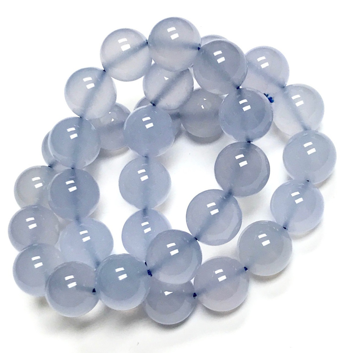 RARE-Polished Chalcedony Round Beads-A Grade