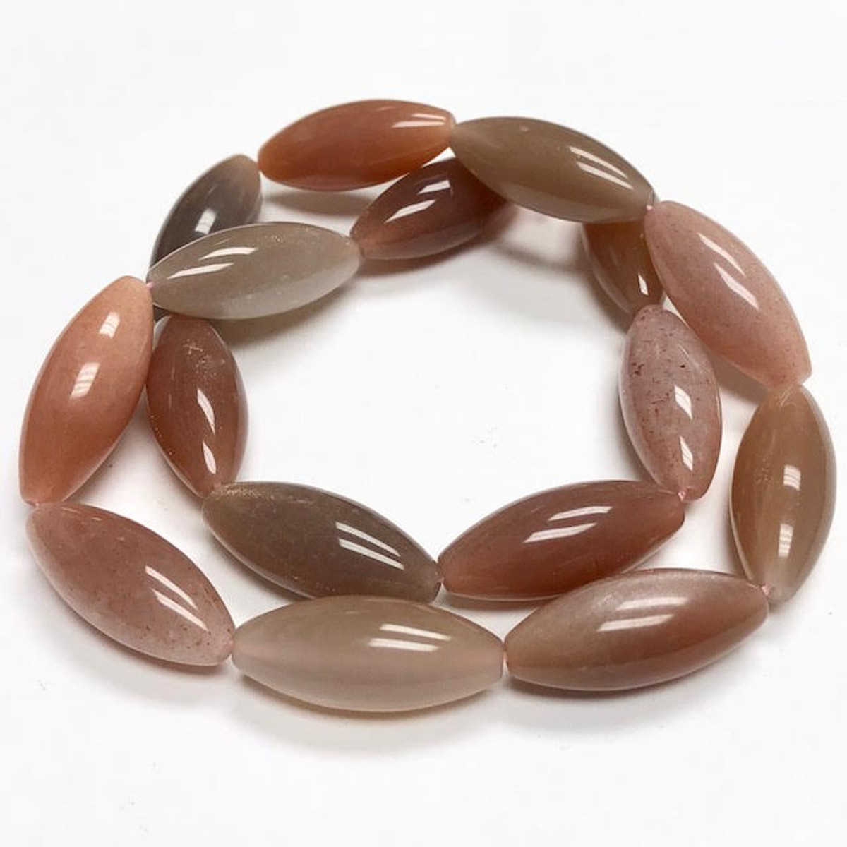 Peach Moonstone Mix Rice Beads